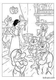 Snow White And The Seven Dwarfs Coloring Pages Kids Pic Com