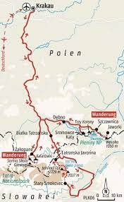 Ozeane und meere der erde. Polen Slowakei Durch Wilde Nationalparks Wanderkarte Nationalpark Polen Historische Altstadt