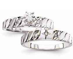 Diamond Cross Engagement Bridal Wedding Ring Set Heart Wedding Rings Christian Wedding Rings Wedding Ring Sets