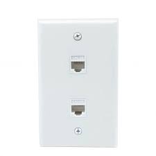 Ethernet Network Cat5e Wall Plate Dual 2 Port Rj45 Connector Socket Wiring Plug Jack Decorative Plates On Wall Rj45 Patch Panels