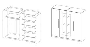 Man wacht viel zu spät auf, hüpft schnell unter die dusche und sucht sich schlichte farben (ein kleiderschrank in weiß oder schwarz). Kleiderschrank Schrank 4 Turig Mit Spiegel 228cm Real De