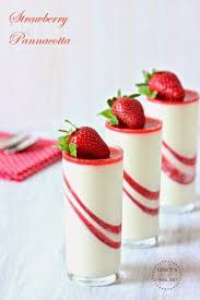 Strawberry And Vanilla Pannacotta Desserts Shot Glass Desserts Fancy Desserts