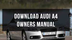 Download Audi A4 Owners Manual Youtube