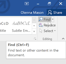 When we want to make a word or phrase shorter we abbreviate it by omission of internal letters which are replaced by an apostrophe. Word 2016 Using Find And Replace