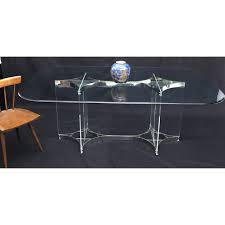 4,836 likes · 2 talking about this. Large Glass Top Lucite Stainless Base Rectangle Dining Table W Rounded Corner Chairish