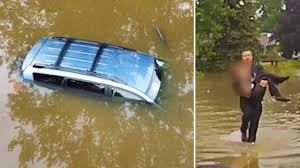 Das thema ist von großer bedeutung. Hochwasser Reisst Auto Mit Sich Polizisten Retten Frau Vor Ertrinken Video Stern De