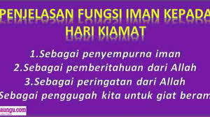 Mengadakan program beransur dakwah seperti forum, ceramah dan bengkel bertemakan hari akhirat. Jelaskan Fungsi Iman Kepada Hari Kiamat Ini Jawaban Yang Tepat