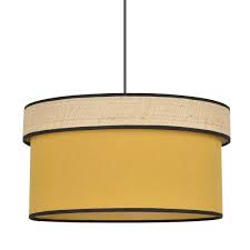 Achat lampadaire jaune moutarde à prix discount. Suspension Raphia Naturel Et Coton Jaune Moutarde
