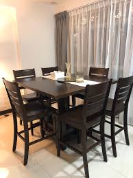 Pull up one of these cozy leather dining room chair sets that will set the stage in any room. High Dining Table And High Chair Furniture Home Living Furniture Chairs On Carousell
