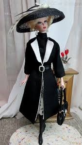 220 Bccan Designs Black White Coat For Silkstone 3 Spring Outfits Casual Dress Barbie Doll Fashion