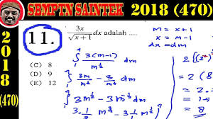 Check spelling or type a new query. Pembahasan Soal Sbmptn Saintek 2018 Matematika Ipa Kode 470 No 11 Integral Youtube