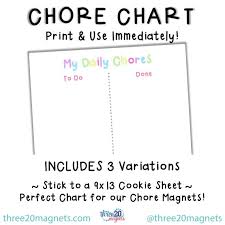 Chore Chart Printable Chore Chart Kids Daily Chores Child Reward Chart Digital Download