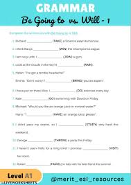 Will Vs Going To Interactive And Downloadable Worksheet You Can Do The Exercises Online Or Download The Worksheet School Subjects Grammar For Kids Worksheets