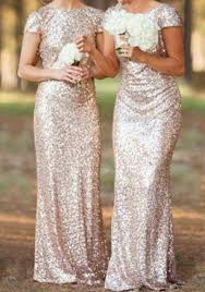 Rose Gold Plain Sequin Bridesmaid V Back Neck Short Sleeve Maxi Dress Backless Bridesmaid Dress Sequin Bridesmaid Maxi Dress With Sleeves