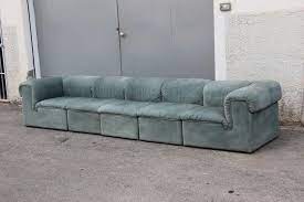 Cubic Modular Sofa Italian Design 1970 Pietro Arosio Light Green Colored Leather Modular Sofa Italian Sofa Designs Danish Design Sofa