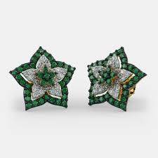 Each earring consists of a piece of raw emerald that is attached to a surgical steel post and is make your outfit pop with a touch of natural beauty by accenting it with these raw gold and emerald earrings. Buy 50 Emerald Earrings Online Bluestone Com India S 1 Online Jewellery Brand