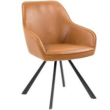 Light Tan Boyd Leatherette Dining Chair Temple Webster Brown Leather Chairs Faux Leather Chair Dining Chairs