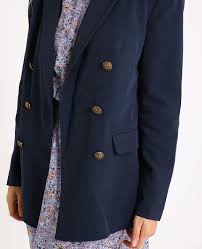 D008 survetement de foot bayern munich veste bleu marine/rouge bande à capuche 2019 2020. Veste Blazer Bleu Marine 323430b03a06 Pimkie