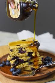 sheet pan blueberry protein pancakes