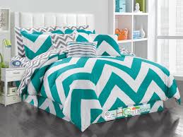 Polyester gives this comforter its softness and makes it machine washable. 11 Pc Striated Chevron Zigzag Reversible Comforter Sheet Set Teal Blue White Gray King Walmart Com Walmart Com