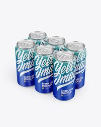 6 Matte Cans Pack Mockup In Can Mockups On Yellow Images Object Mockups