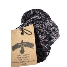 Buy Cotton Face Scrubby Black White, Crochet Face Scrubbie, Reusable  Rounds, Makeup Remover Pads Set of 3, Reusable Makeup Remover Pads Multi  Online ...