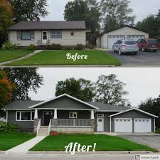 Before And After Of Home Addition Remodel K L Design Llc Ranch House Remodel Home Exterior Makeover Exterior House Remodel