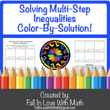These worksheets explain how to balance and solve equations that contain inequalities using multiple steps. Solving Multi Step Inequalities Color By Number By Fall In Love With Math