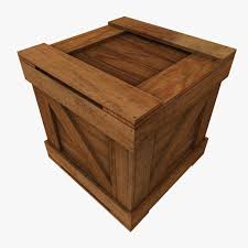 3d Model Square Wooden Crate