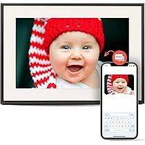 Amazon.com: Loop Wi-Fi 數位相框,附觸控螢幕,10  吋顯示器,唯一提供文字訊息照片的畫框,簡單易用的應用程式,讓朋友和家人保持聯繫。 : 電子