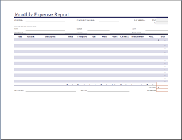 Ms Excel Monthly Expense Report Template Word Excel
