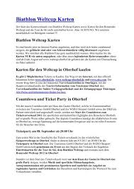 100 besuchern, weshalb wir auch unsere technik nebst techniker eingepackt hatten, um den. Biathlon Weltcup Karten Pdf Urlaub In Oberhof