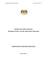 .spk jkr 2 pentadbiran kontrak objektif: Dasar Dan Garis Panduan Program Offset