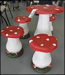 New Mushroom Outdoor Furniture Set Toadstool Table 4 Chairs Children Setting On Popscreen Kids Chairs Diy Chair Boho Chair