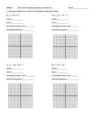 Instructions and help about practice worksheet graphing quadratic functions in standard form answer key. Fillable Online Emmell Mpm2d Work Period Graphing Parabolas In Vertex Form Name Emmell Fax Email Print Pdffiller