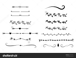 Divider Set Vector Isolated Page Decoration Floral White Ornament Line Vector Rope Vignette F Calligraphy Borders Clip Art Borders Calligraphy Design
