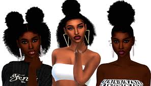 3 Curly Puffs Hairstyles For Female Sims Sims 4 Curly Hair Sims 4 Black Hair Sims Hair