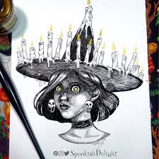Today Is Witchwednesday And My Birthday The Day The Birthday Skeleton Adds A 26th Candle To My Brim It Would Be So Witch Drawing Symbolic Art Candle Drawing