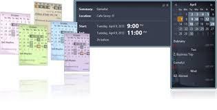The original microsoft calendar just got modified to blue, which matches the cool bluish wavy theme of windows 7. Windows Live Calendar Gadget Codeplex Archive