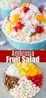 Ambrosia Salad Recipe Ambrosia Recipe Ambrosia Fruit Salad Best Fruit Salad
