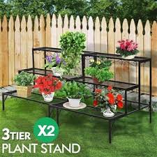 Strong metal flower pots hanging design rustprood & waterproof. Buy Levede Plant Stands Outdoor Indoor Metal Flower Pot 3 Garden Corner Shelf Grays Australia