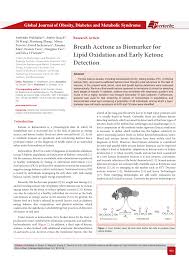 Pdf Breath Acetone As Biomarker For Lipid Oxidation And