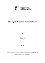 It is a term coined by rajnish mehra and edward c. The Equity Premium Puzzle In China Nottingham Edissertations