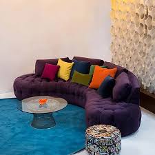 The divani casa delilah modern purple fabric sofa extends a luxurious comfy feel upholstered in purple velour fabric. Purple Tufted Velvet Upholstered Sofa 3 Seater Sofa 82 7