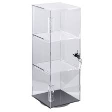 Rotating Clear Acrylic Showcase With Lock Acrylic Display Case Clear Acrylic Acrylic Display