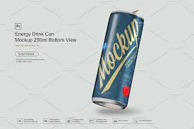 Energy Drink Can Mockup 250ml Bottom Energy Drink Can Drinks Energy