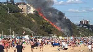 Bournemouth's location on the south coast of england has made it a popular destination for tourists. Fire Breaks Out At Bournemouth Beachfront After Someone Cooks Food In Hut Uk News Sky News