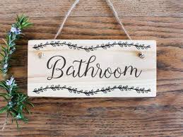 Wooden Bathroom Sign Bathroom Door Sign Rustic Bathroom Toilet Sign New Home Gift Wooden Door Sign Personalized Sign Customized Bathroom Door Sign Door Signs Diy Wooden Bathroom
