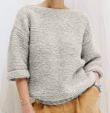 Pull femme en kit en pur alpaga et soie, le top de la laine à tricoter. Patron Gratuit Pour Tricoter Un Pull Au Point Mousse Marie Claire