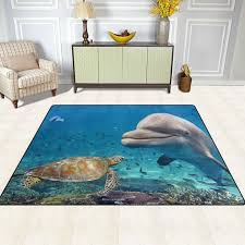 Ocean Tier Bereich Teppich Teppich Delfin Und Schildkrote Unterwasserwelt Boden Teppich Fur Das Kinderzimmer Wer Teppich Kinderzimmer Kinder Zimmer Zimmer